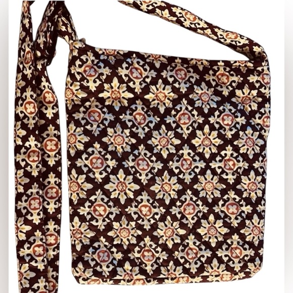Vintage Vera Bradley Floral Patterned Brown Shoulder Bag - Picture 2 of 6